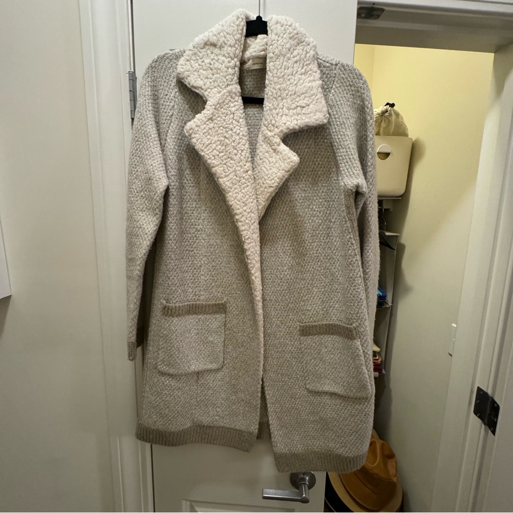 Anthropologie Cream Tan Cardigan Sweater